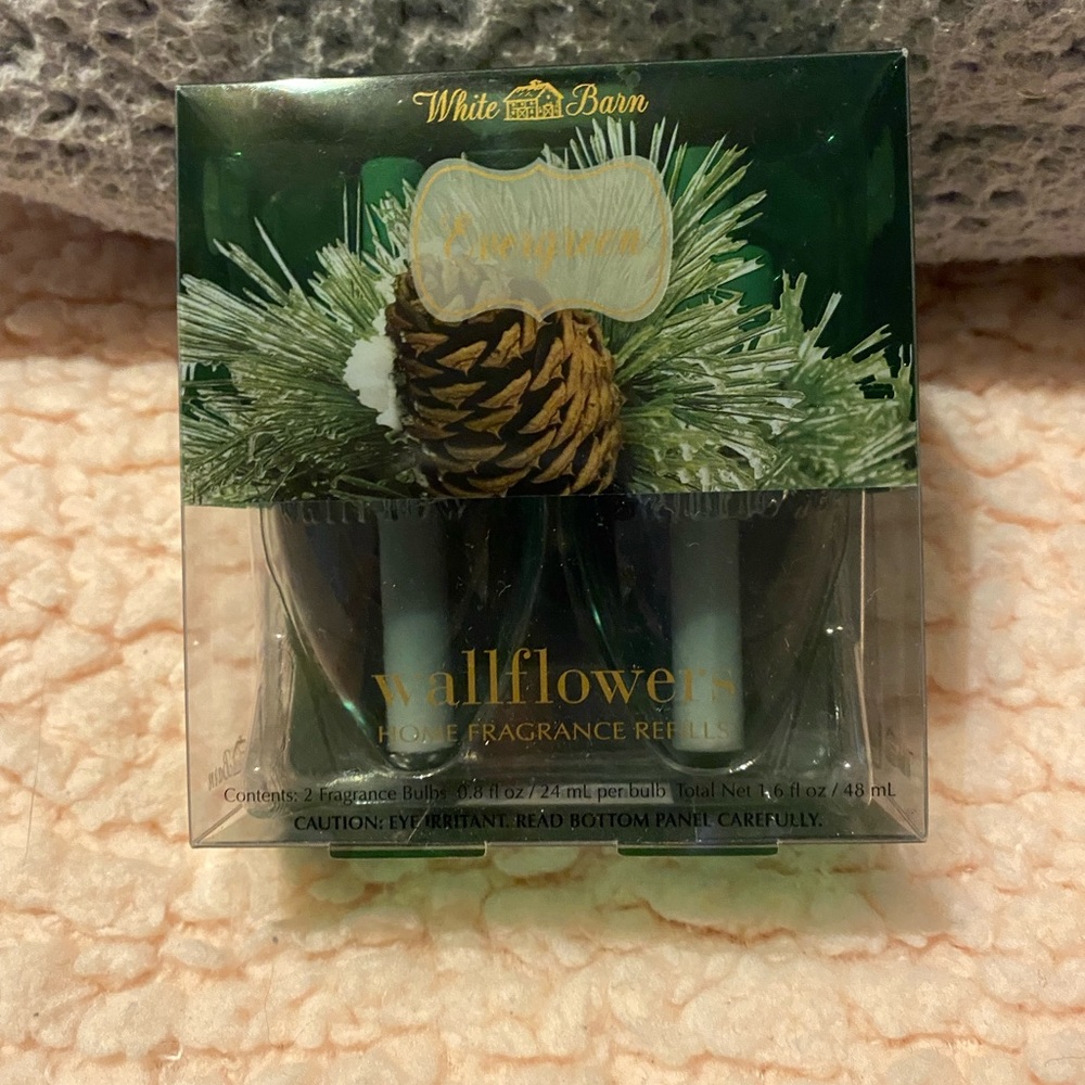 Bath and Bodyworks wallflowers home fragrance refills. Scent is evergreen